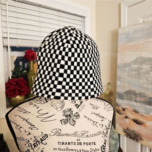 New Trendy Faux Fur Checkered Bucket Hat main image 8